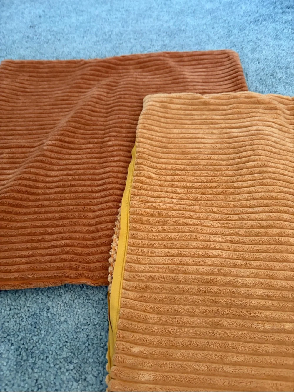 Pair of Ribbed Velvet Pillow Covers